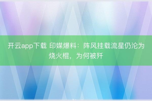 开云app下载 印媒爆料:阵风挂载流星仍沦为烧火棍,为何被歼