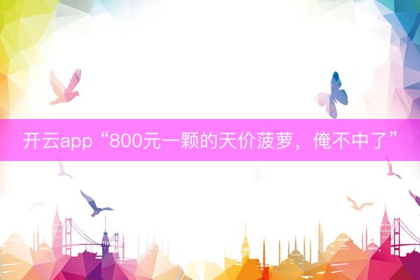 开云app “800元一颗的天价菠萝，俺不中了”