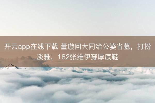 开云app在线下载 董璇回大同给公婆省墓,打扮淡雅,182张维伊穿厚底鞋