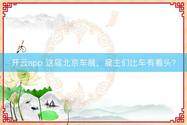 开云app 这届北京车展，雇主们比车有看头？