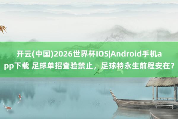 开云(中国)2026世界杯IOS|Android手机app下载 足球单招查验禁止,足球特永生前程安在?