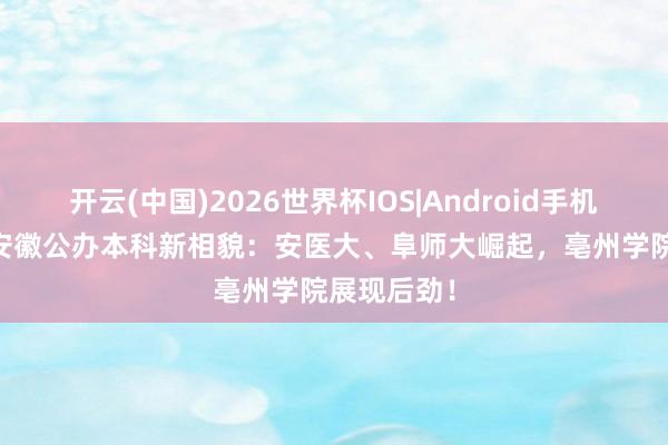 开云(中国)2026世界杯IOS|Android手机app下载 安徽公办本科新相貌：安医大、阜师大崛起，亳州学院展现后劲！