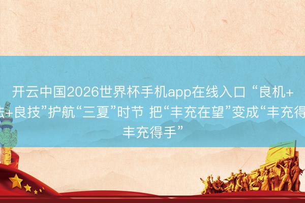开云中国2026世界杯手机app在线入口 “良机+良法+良技”护航“三夏”时节 把“丰充在望”变成“丰充得手”