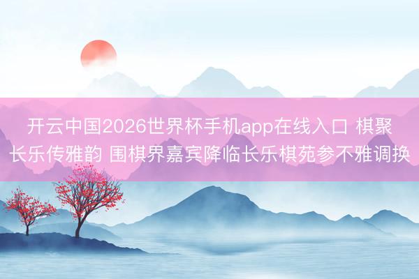 开云中国2026世界杯手机app在线入口 棋聚长乐传雅韵 围棋界嘉宾降临长乐棋苑参不雅调换