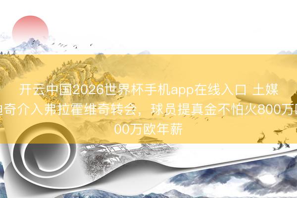 开云中国2026世界杯手机app在线入口 土媒:塔迪奇介入弗拉霍维奇转会,球员提真金不怕火800万欧年薪