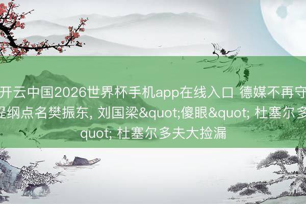 开云中国2026世界杯手机app在线入口 德媒不再守秘! 挈领提纲点名樊振东, 刘国梁"傻眼" 杜塞尔多夫大捡漏