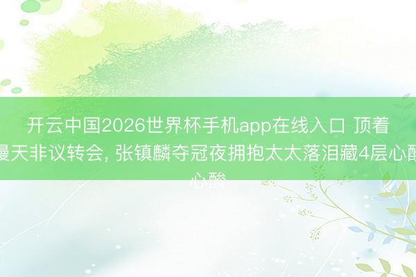 开云中国2026世界杯手机app在线入口 顶着漫天非议转会, 张镇麟夺冠夜拥抱太太落泪藏4层心酸
