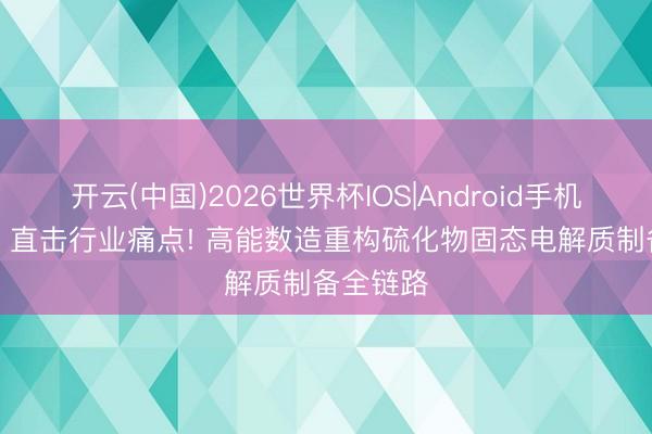 开云(中国)2026世界杯IOS|Android手机app下载 直击行业痛点! 高能数造重构硫化物固态电解质制备全链路