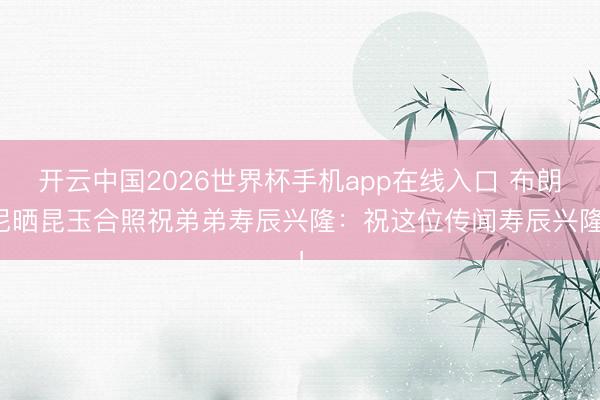 开云中国2026世界杯手机app在线入口 布朗尼晒昆玉合照祝弟弟寿辰兴隆:祝这位传闻寿辰兴隆!
